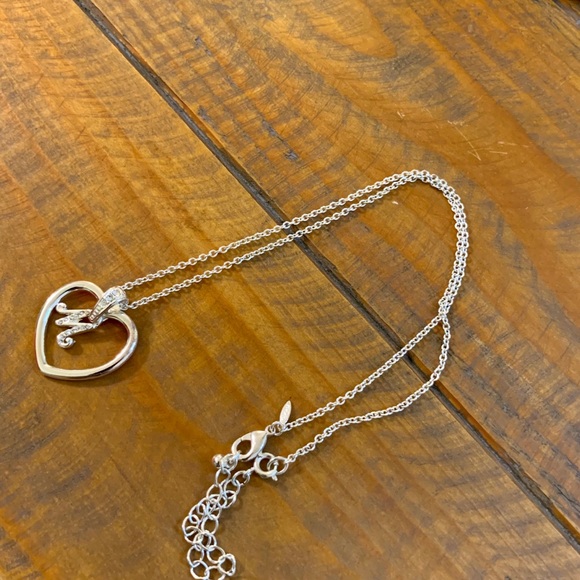 Vintage Avon Silver Plated Heart Pendant Necklace  Avon Monogram In Heart M Silver Tone Necklace